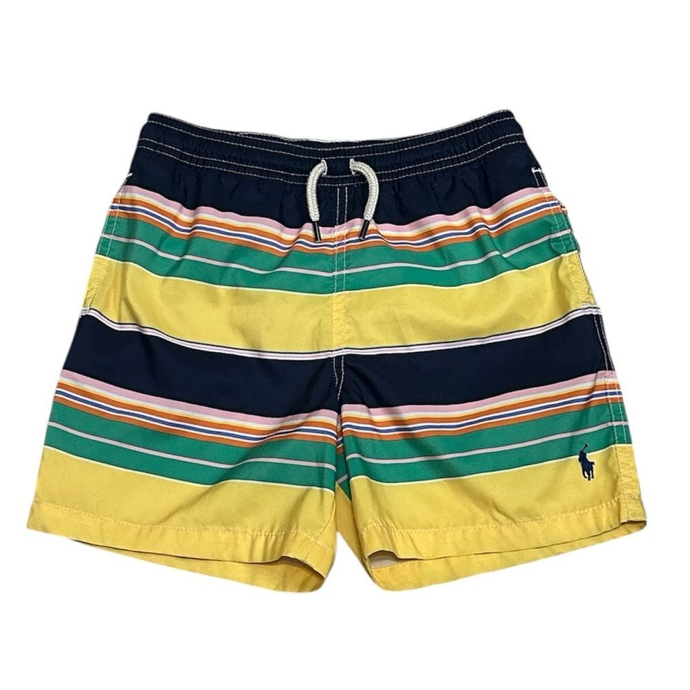 Polo Ralph Lauren Traveler Striped Swim Trunk Icon Logo Boys Size 7